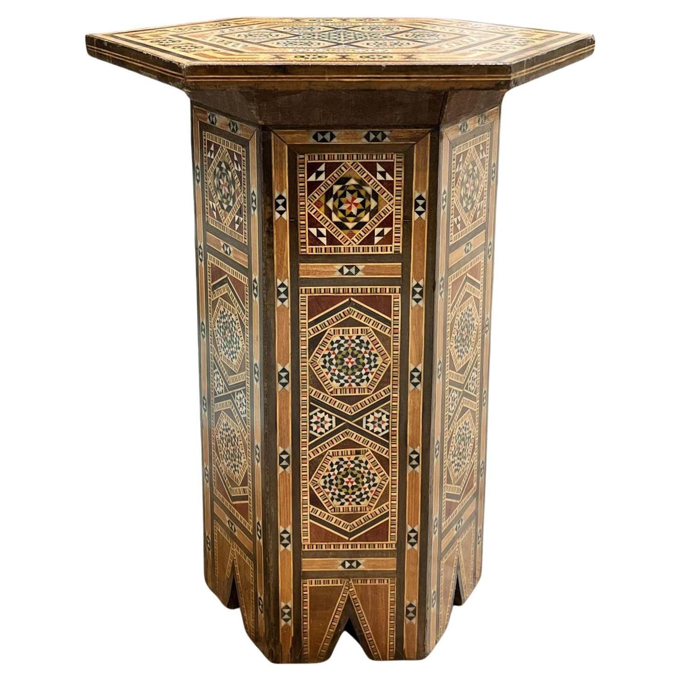 Table Inlay Moroccan Inlay Side Table For Sale at 1stDibs
