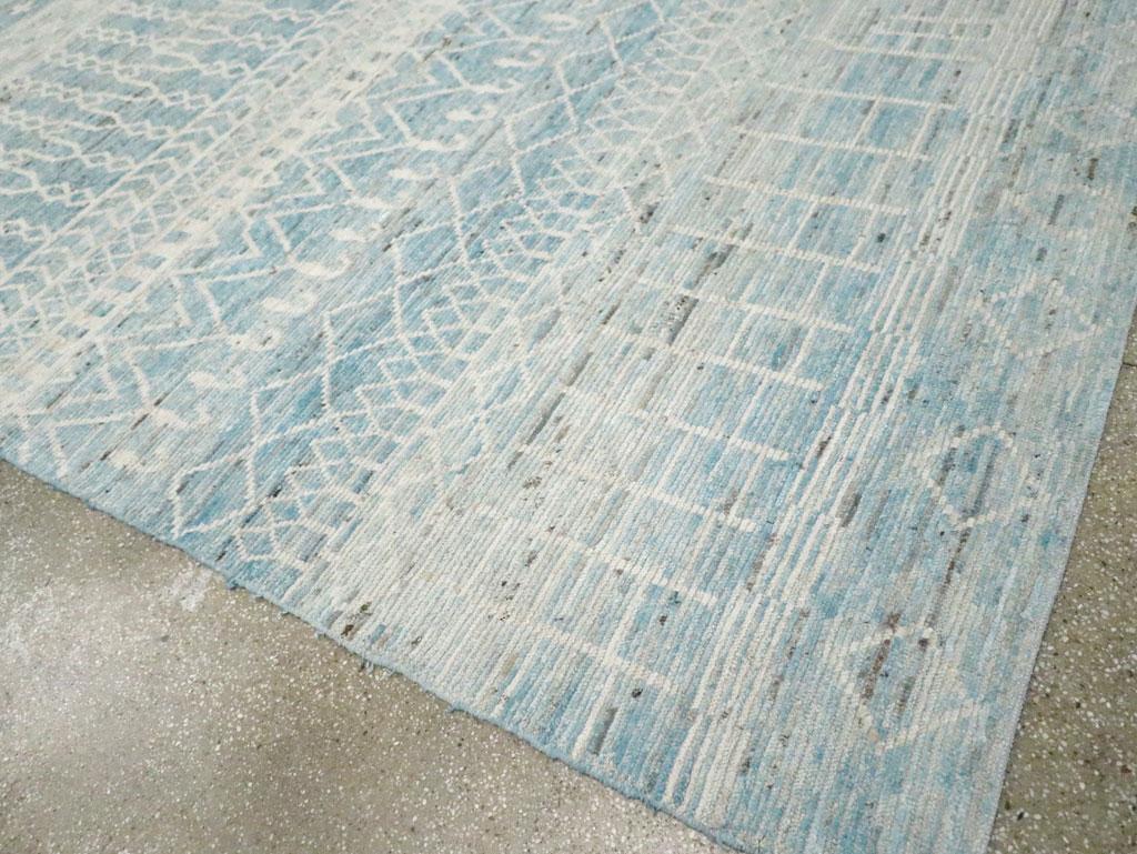 Moroccan Inspired Contemporary Handmade Turkish Room Size Carpet 1