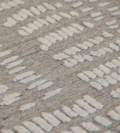 Handwoven Moroccan Inspired Textured Wool Rug, Contemporary Design