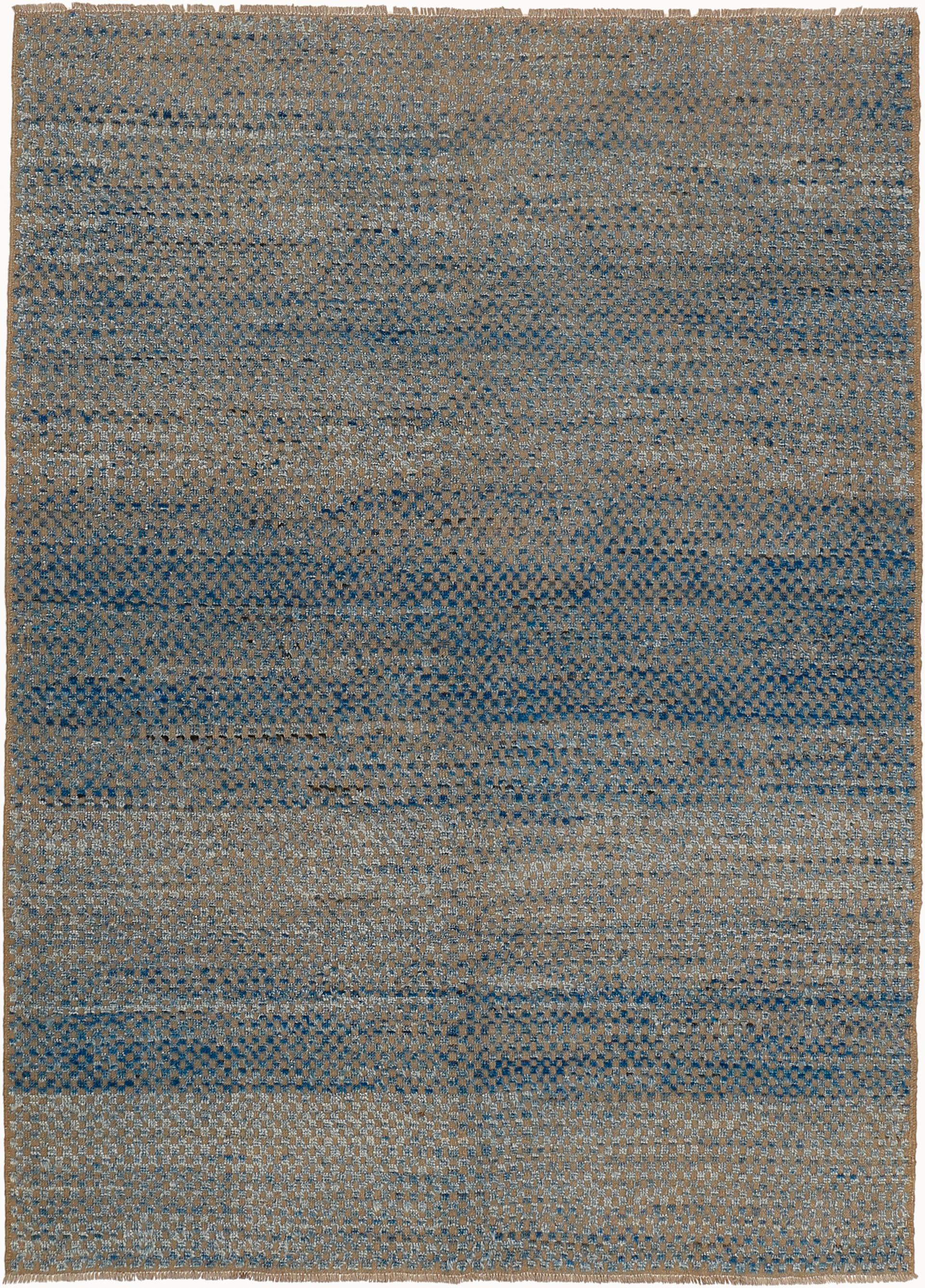 Tuareg Blue represent perhaps one of the gallery's most significant contemporary Moroccan recreations. Hand-knotted with silky hand-spun Ghazni Afghan wool, it represents an irregularly arranged chequerboard pattern characterised by a plethora of
