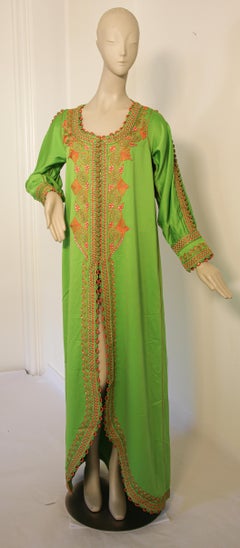 Moroccan Kaftan in Kelly Green