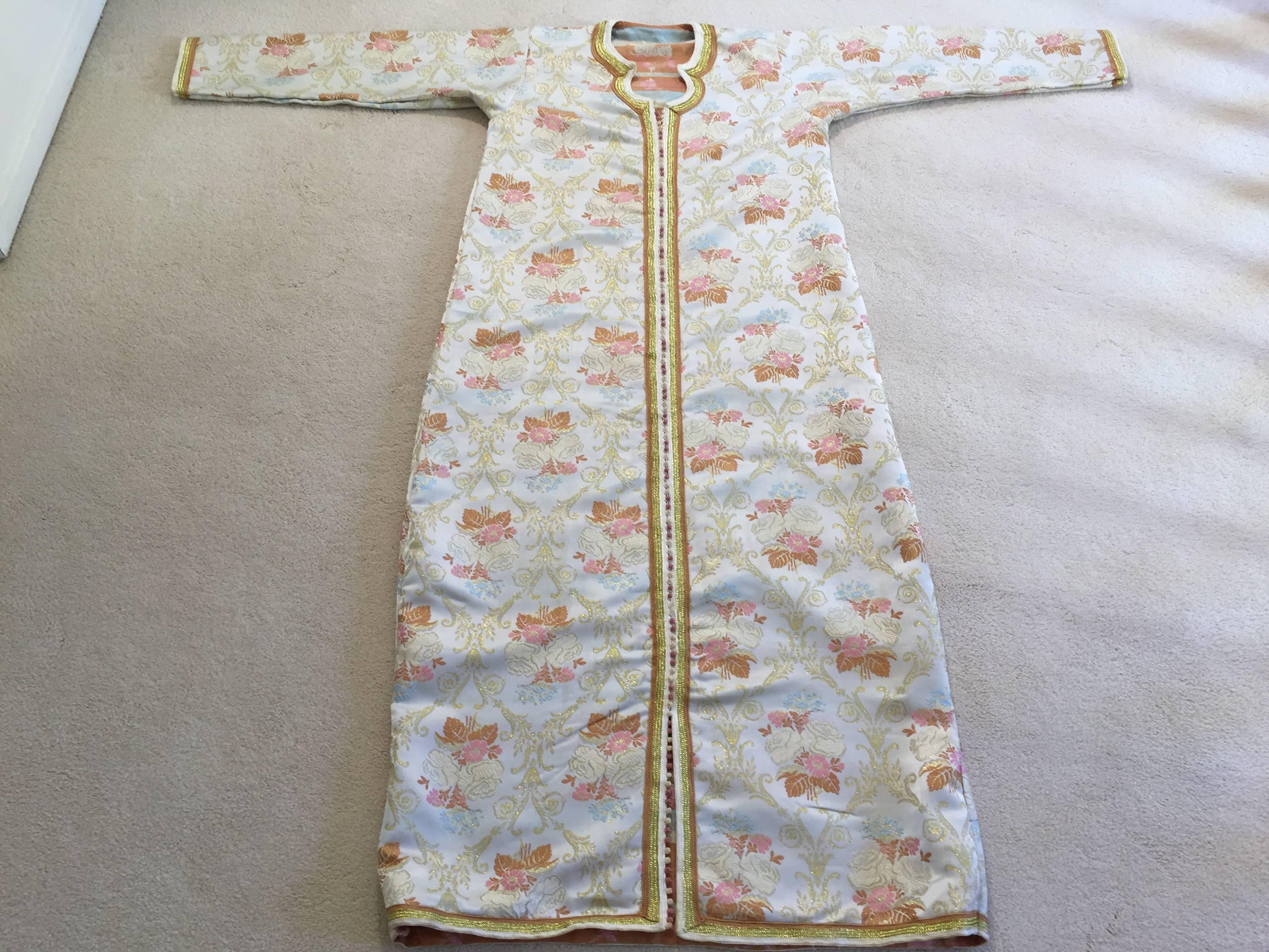 Kaftán marroquí en tejido de brocado cojo Talla L a XL en venta 2