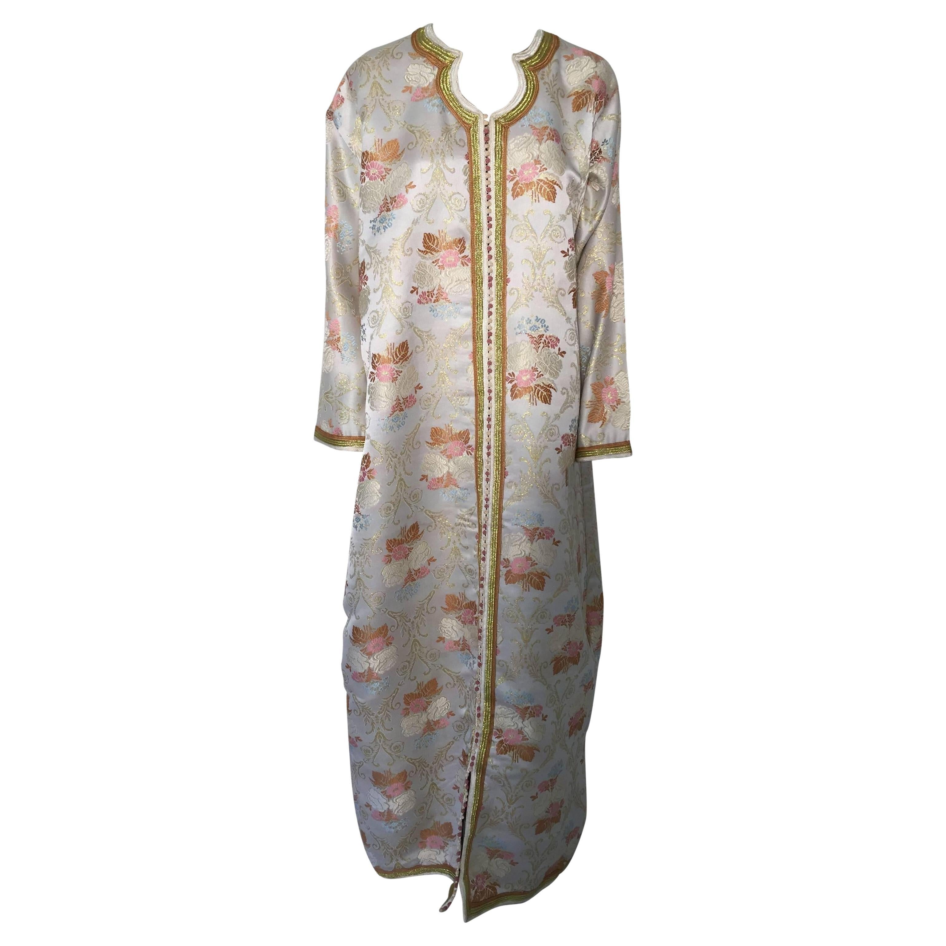 Moroccan Kaftan in Lame Brocade Fabric Size L to XL