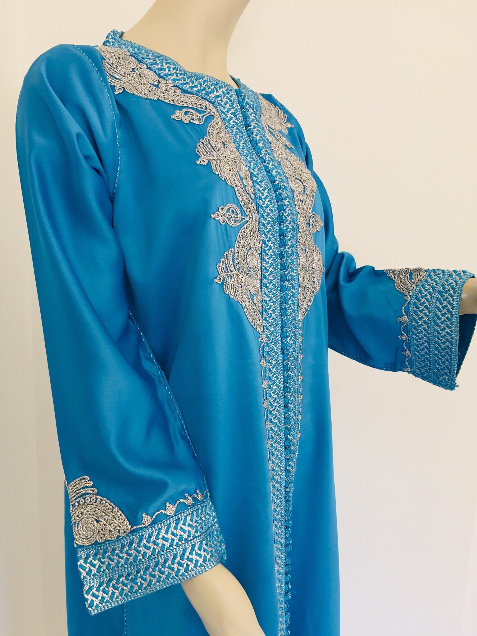 blue kaftan moroccan dress