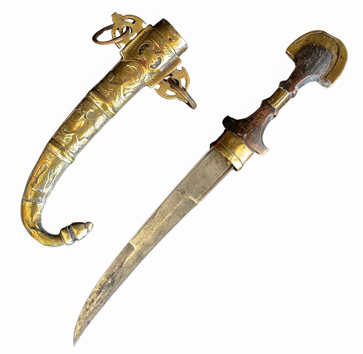 Hand-Crafted Moroccan Khoumya Tribal Dagger, 20th Century For Sale