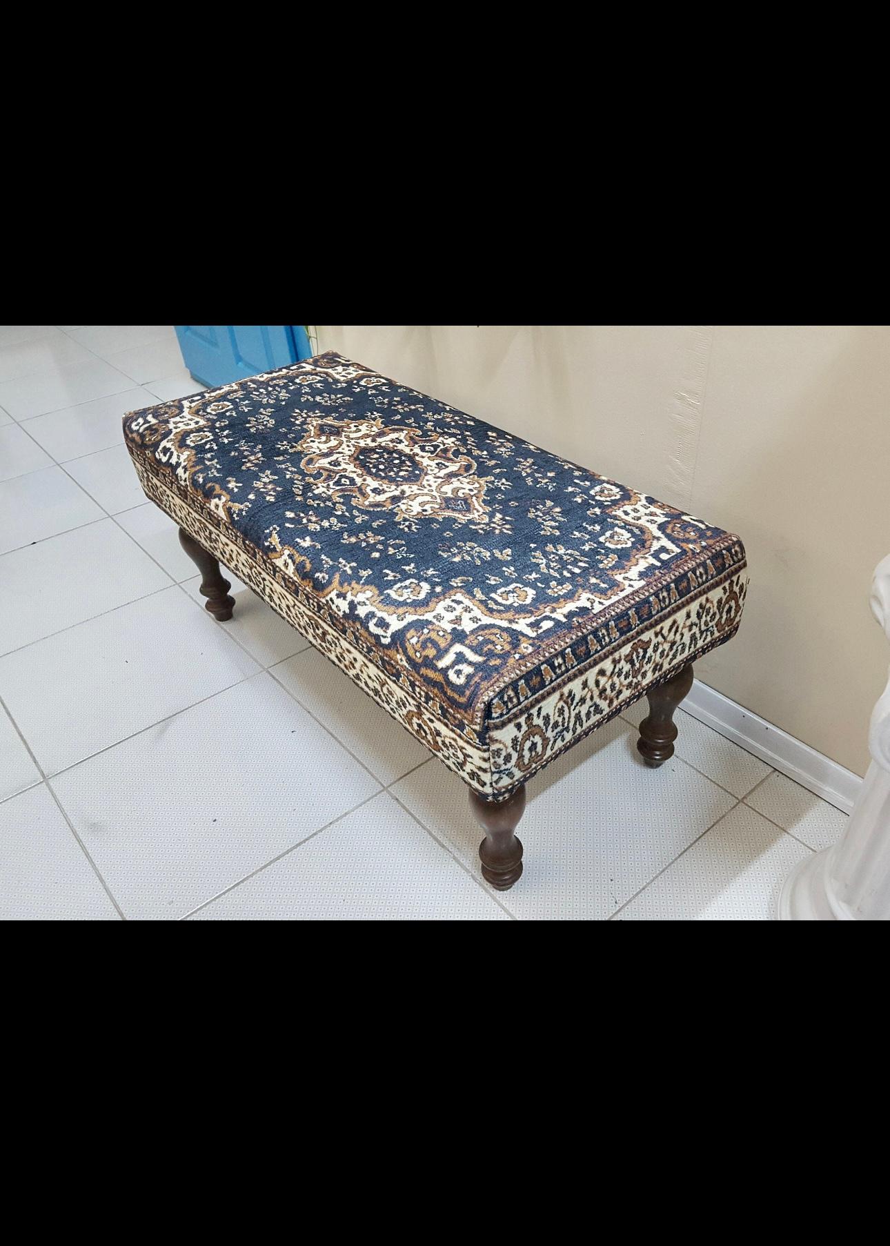 Introducing our exquisite Moroccan Kilim Bench, a true masterpiece of craftsmanship that effortlessly blends artistry and functionality. Handmade with meticulous attention to detail, this bench captures the rich heritage of Moroccan design, infusing