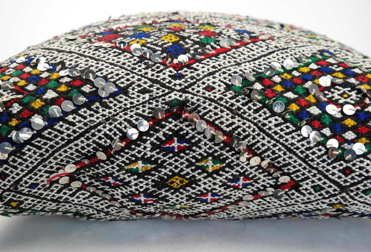 Late 20th Century Moroccan Kilim Pillow Morocco Colord Cushion For Sale