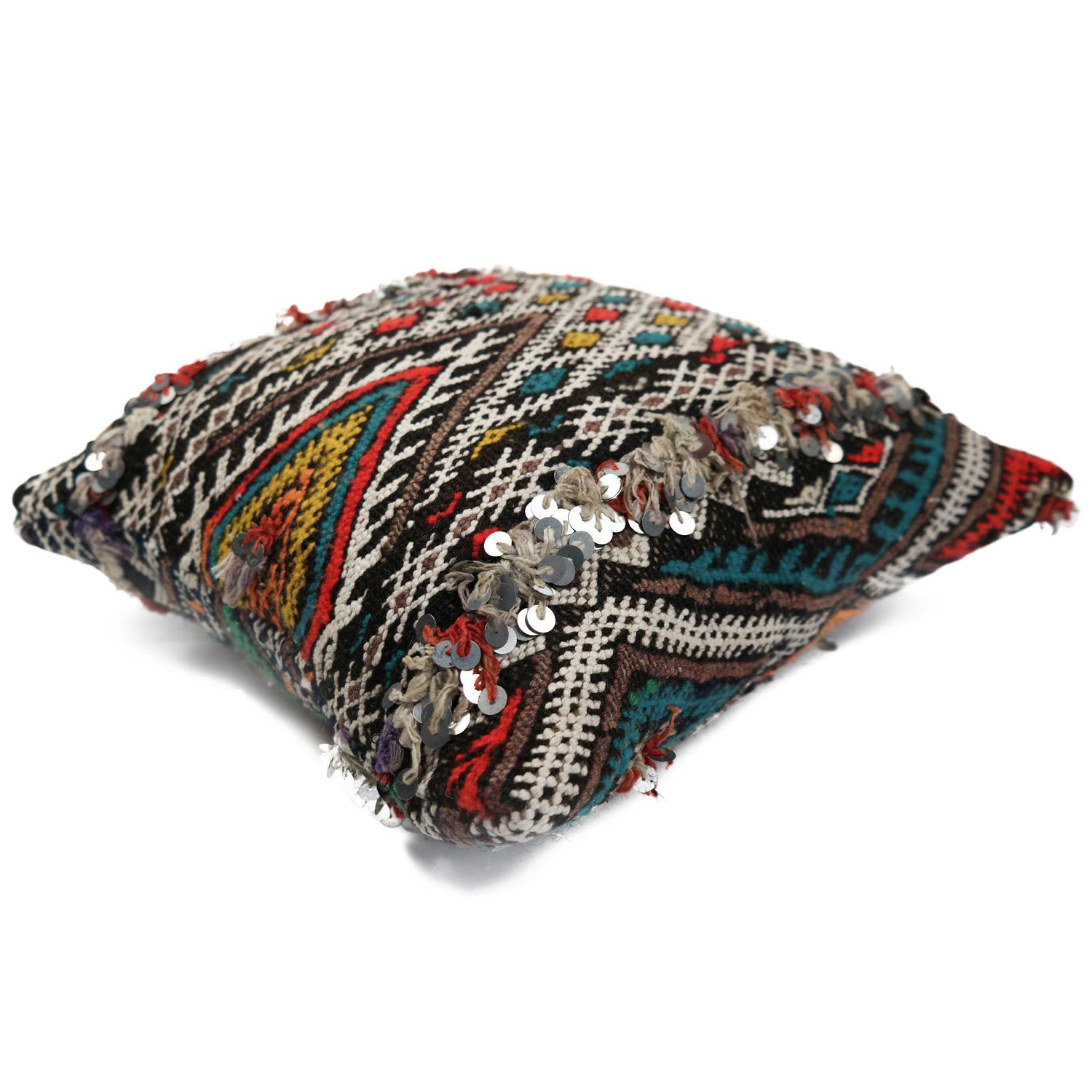 Woven Moroccan Kilim Pillow Morocco Colord Cushion