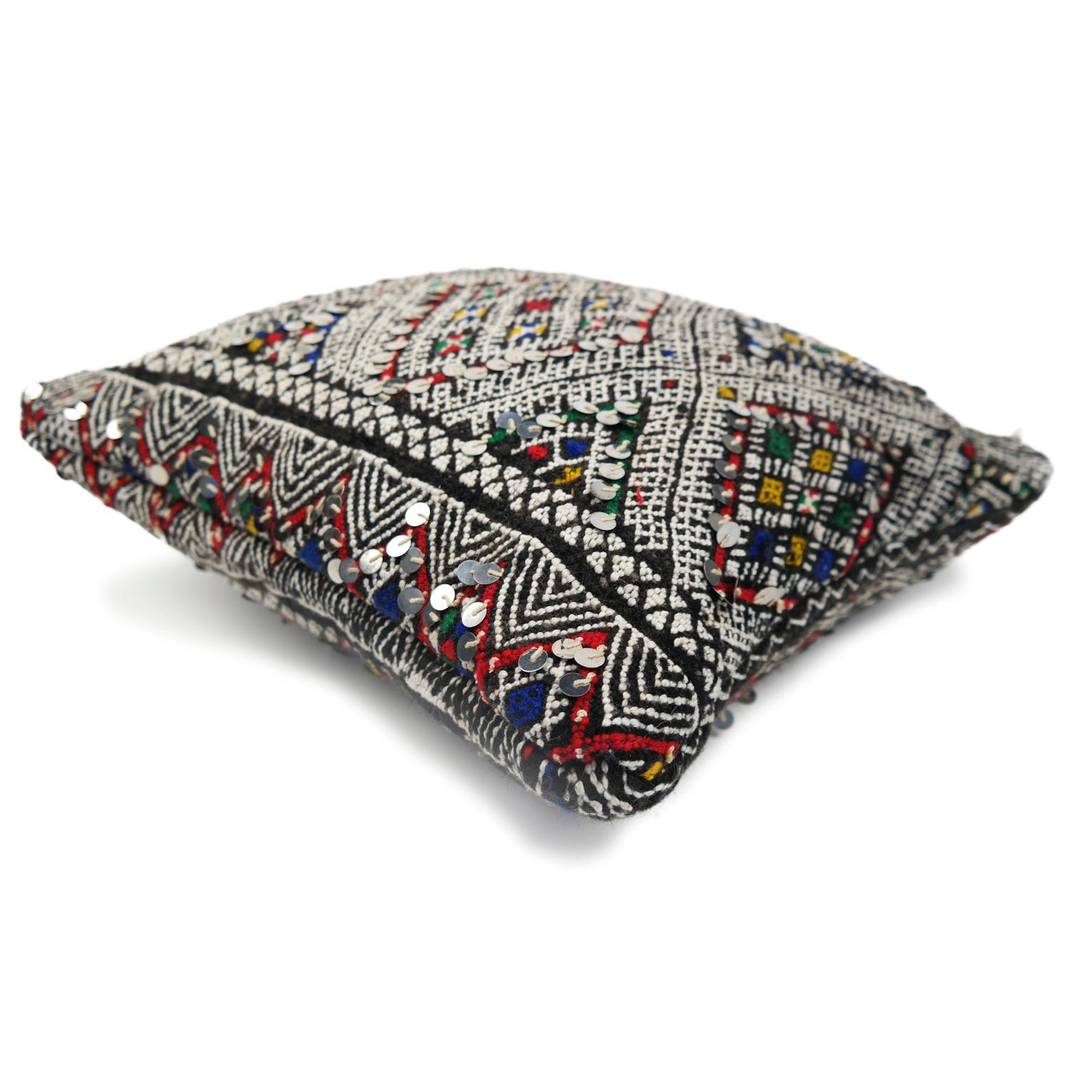 Woven Moroccan Kilim Pillow Morocco Colord Cushion For Sale