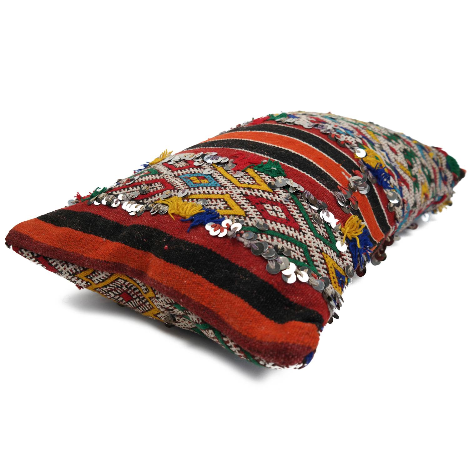 Moroccan Kilim Pillow Morocco Colord Cushion In Good Condition For Sale In Zaandam, NL