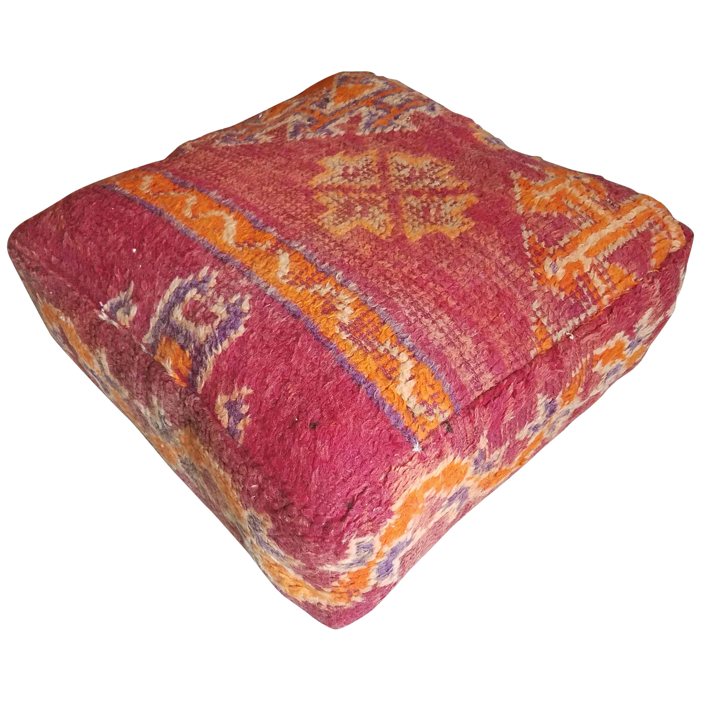 Moroccan Kilim Pouf or Ottoman, LM 1 For Sale at 1stDibs