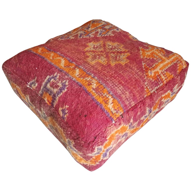 Moroccan Kilim Pouf or Ottoman, LM 1 For Sale at 1stDibs