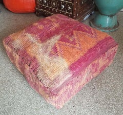Moroccan Kilim Pouf or Ottoman, LM 2