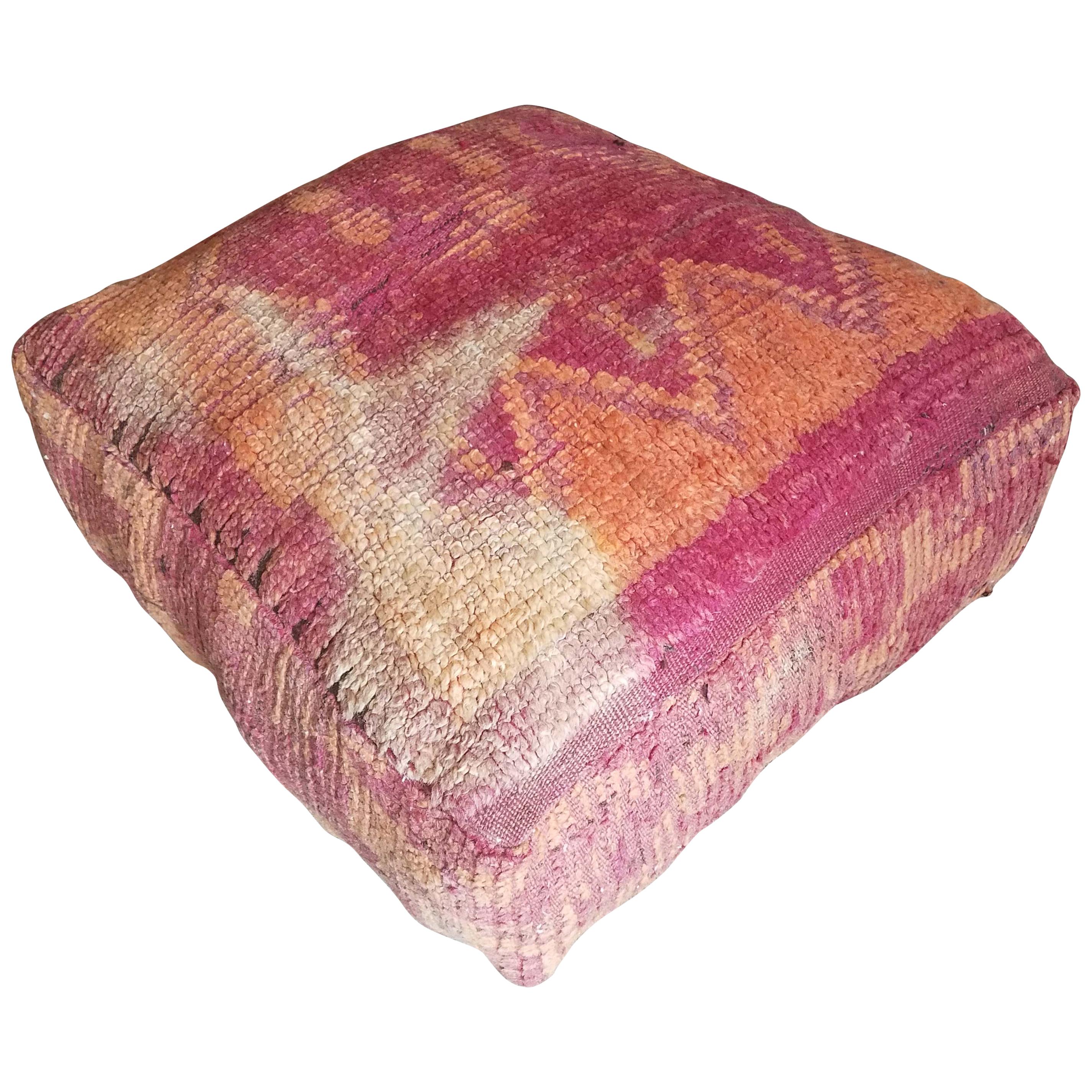Moroccan Kilim Pouf or Ottoman, LM 2 For Sale