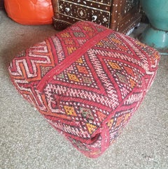 Moroccan Kilim Pouf or Ottoman, LM 3