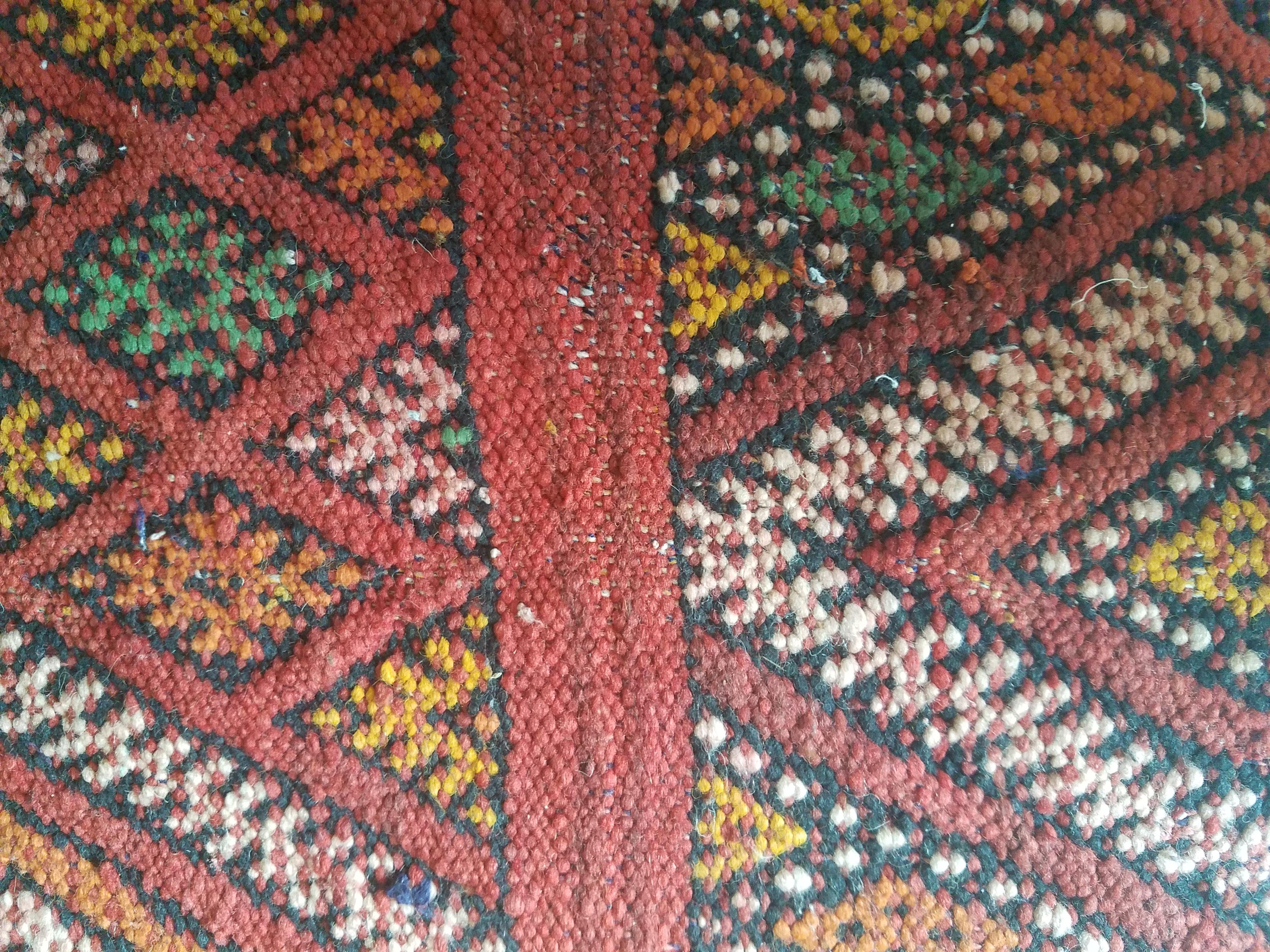 Contemporary Moroccan Kilim Pouf or Ottoman, LM 3 For Sale