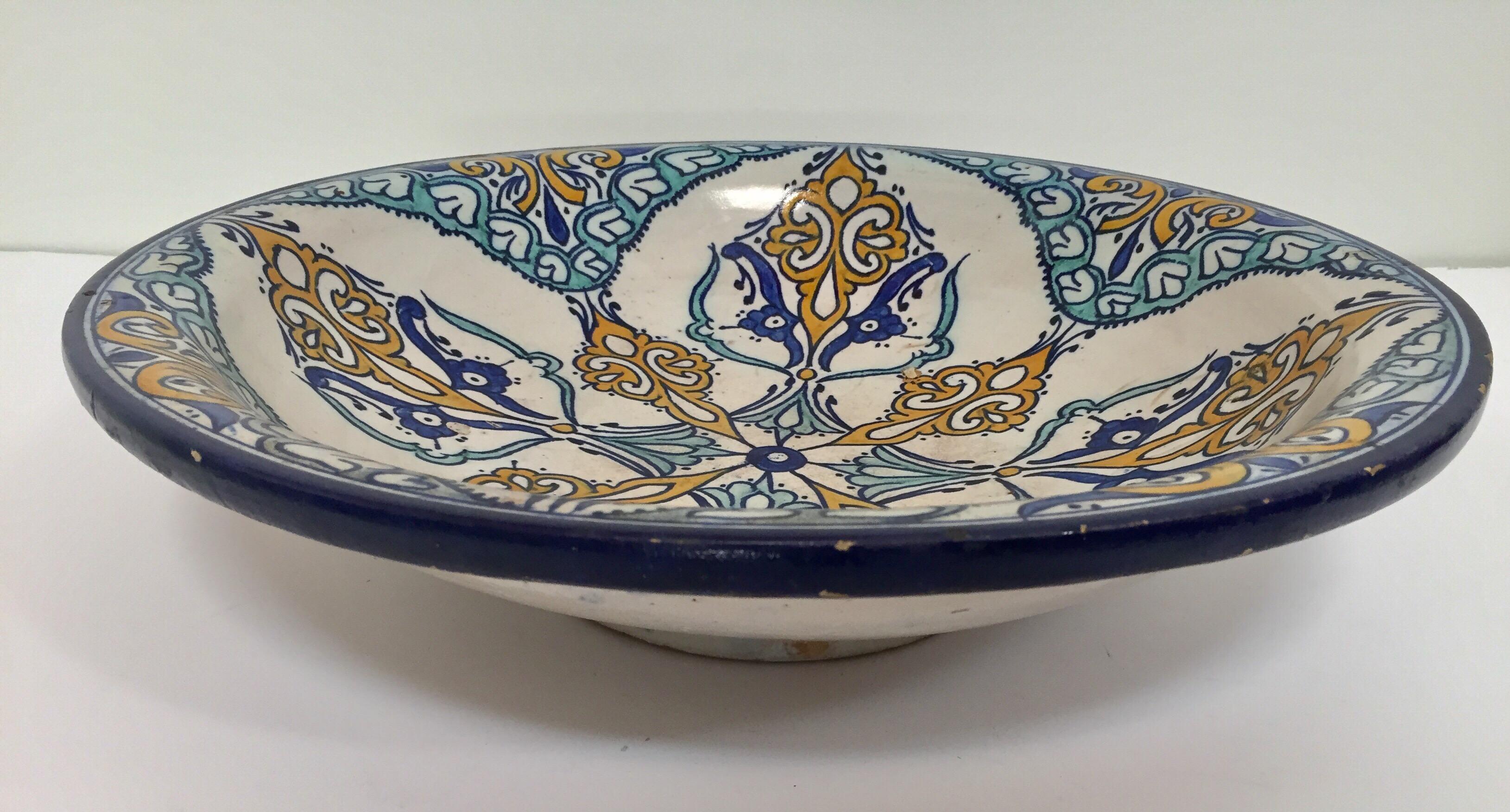 Moroccan Large Ceramic Plate Bowl from Fez 3