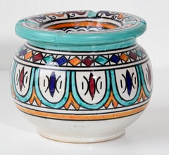 Moroccan Large Covered Ceramic Astray from Fez