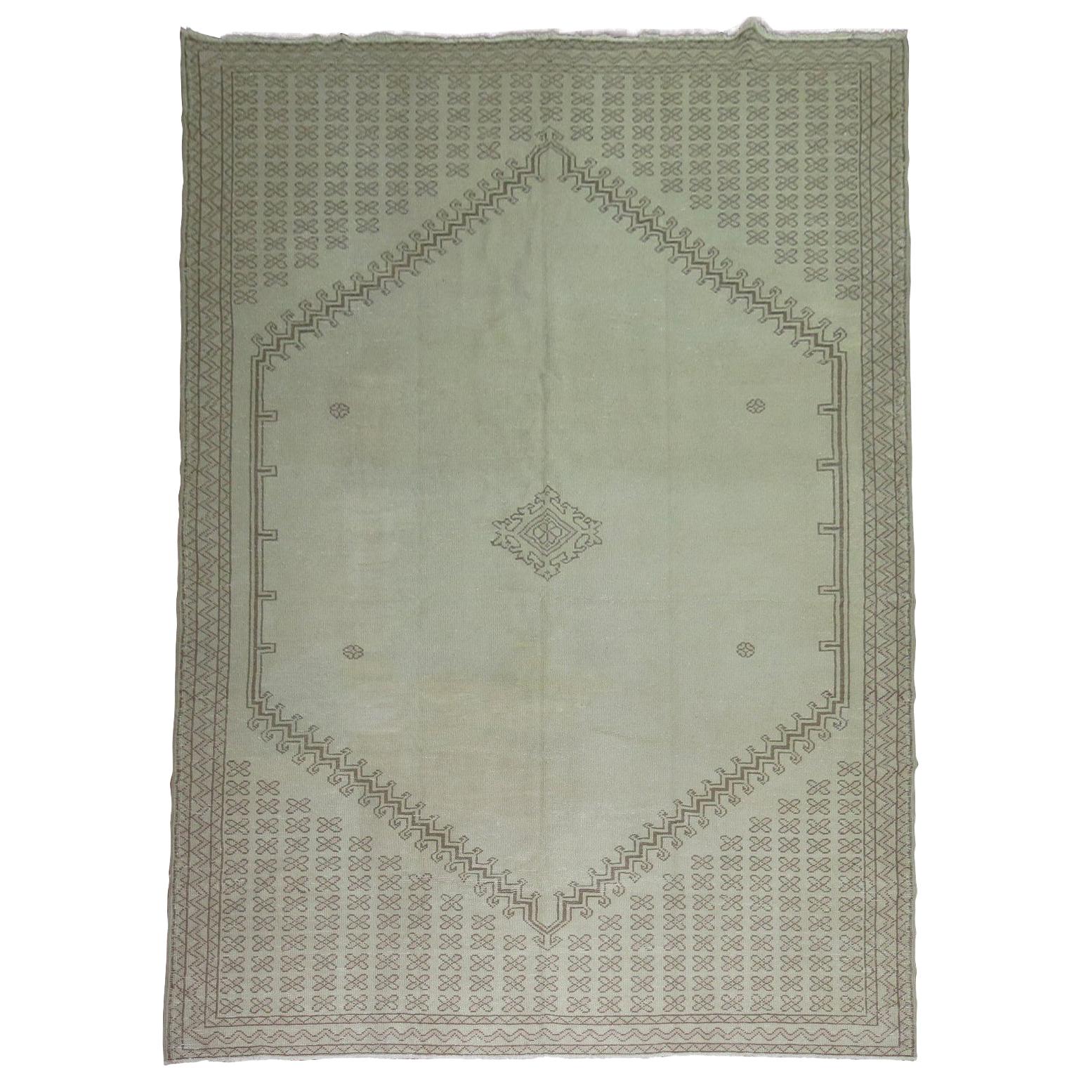 Moroccan Large Khaki Brown Blush 20th Century Wool Rug