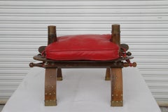 Moroccan Leather Camel Saddle Stool