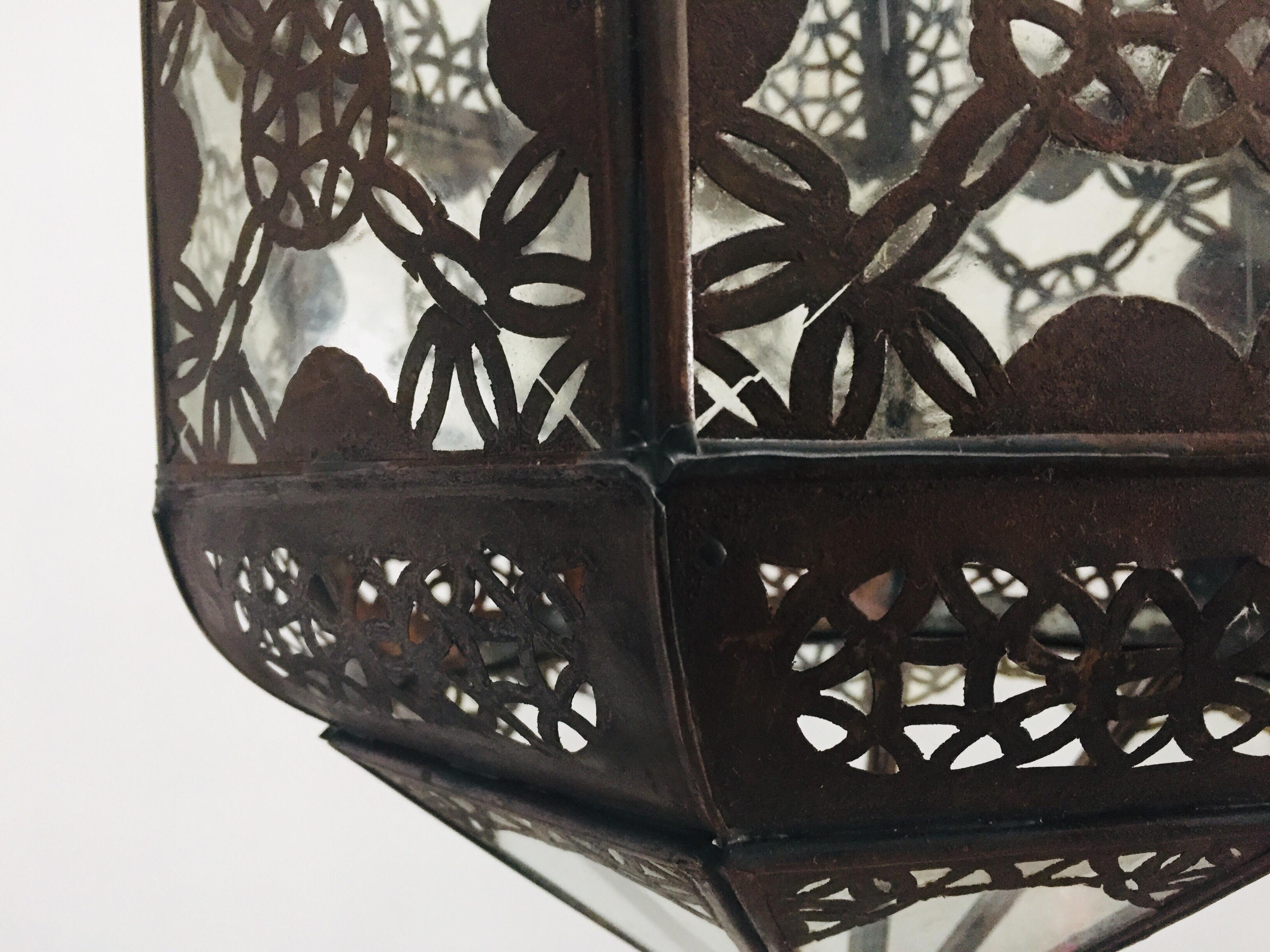 Metal Moroccan Light Fixture in Moorish Design For Sale