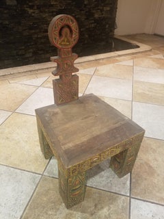 Moroccan Low Cedar Wood Chair