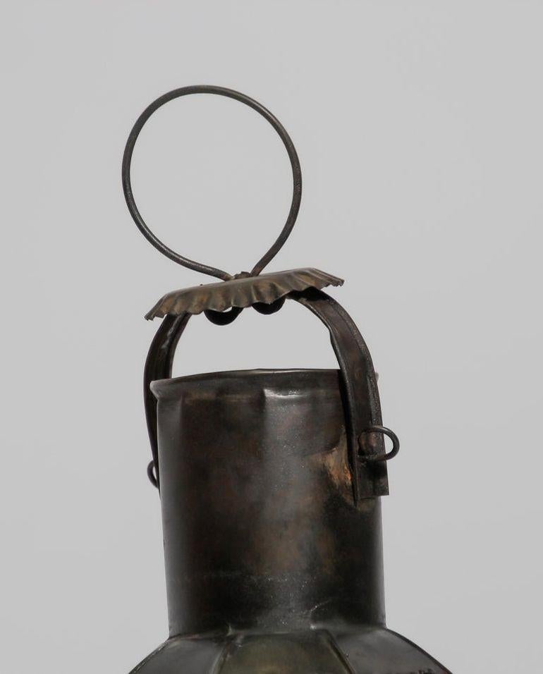 Moroccan Metal and Clear Glass Candle Lantern For Sale 6