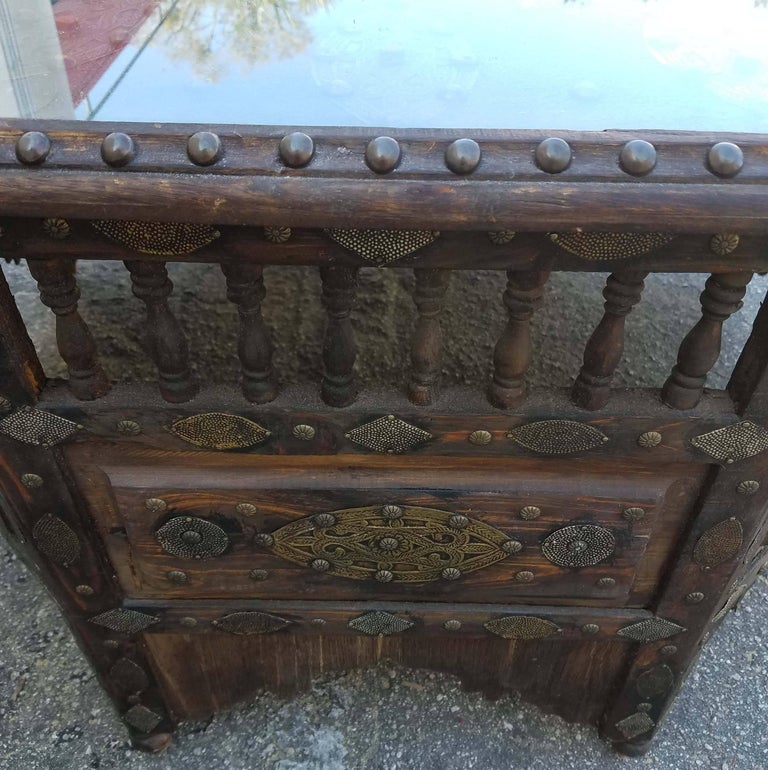 Moroccan Metal Inlaid Coffee Table, Exotica at 1stDibs