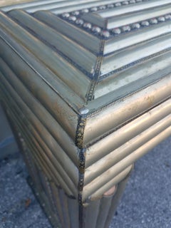 Moroccan Metal Inlay Console Table Cedar Wood Frame