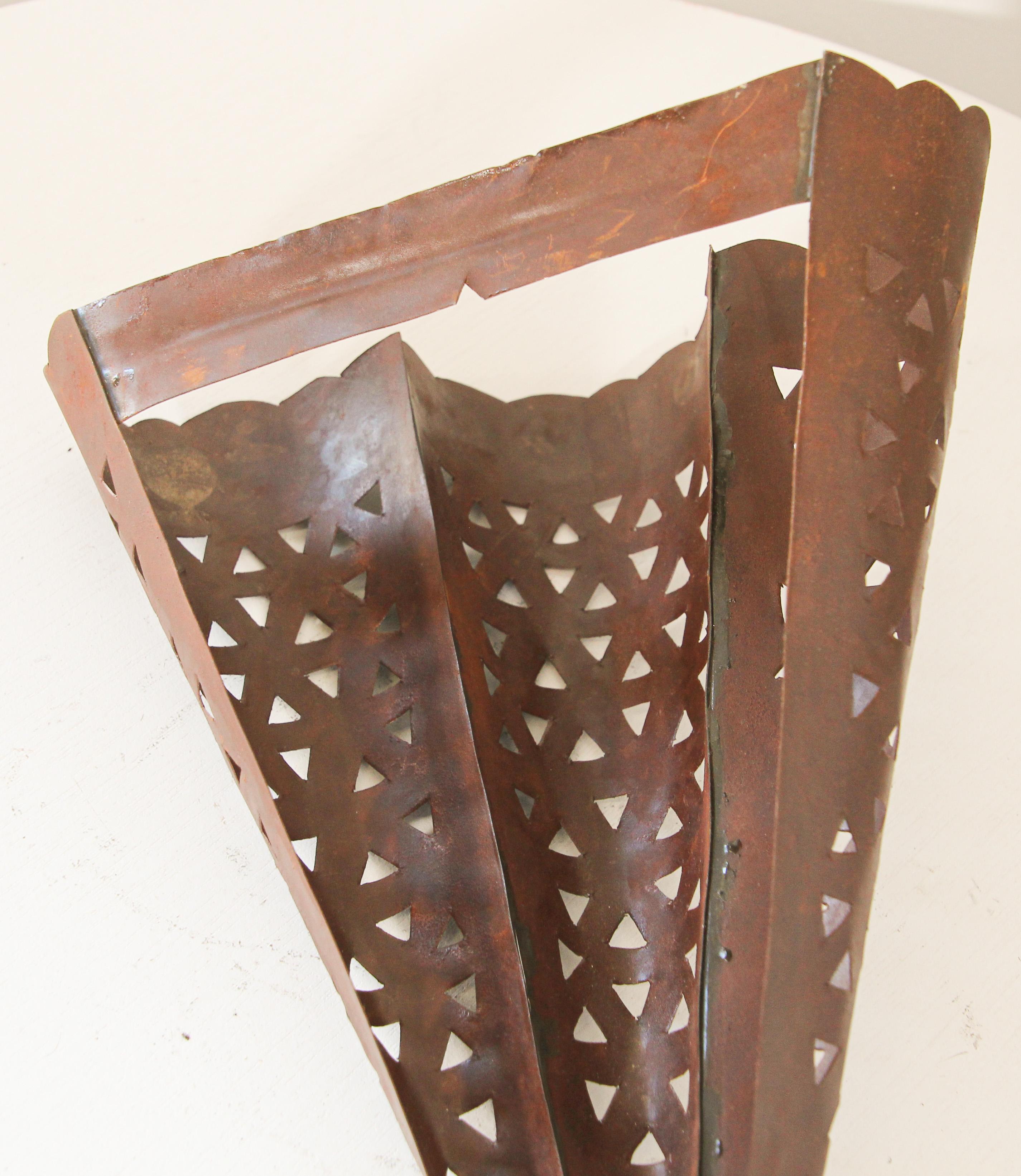 Moroccan Metal Tole Wall Sconce Shade For Sale 1