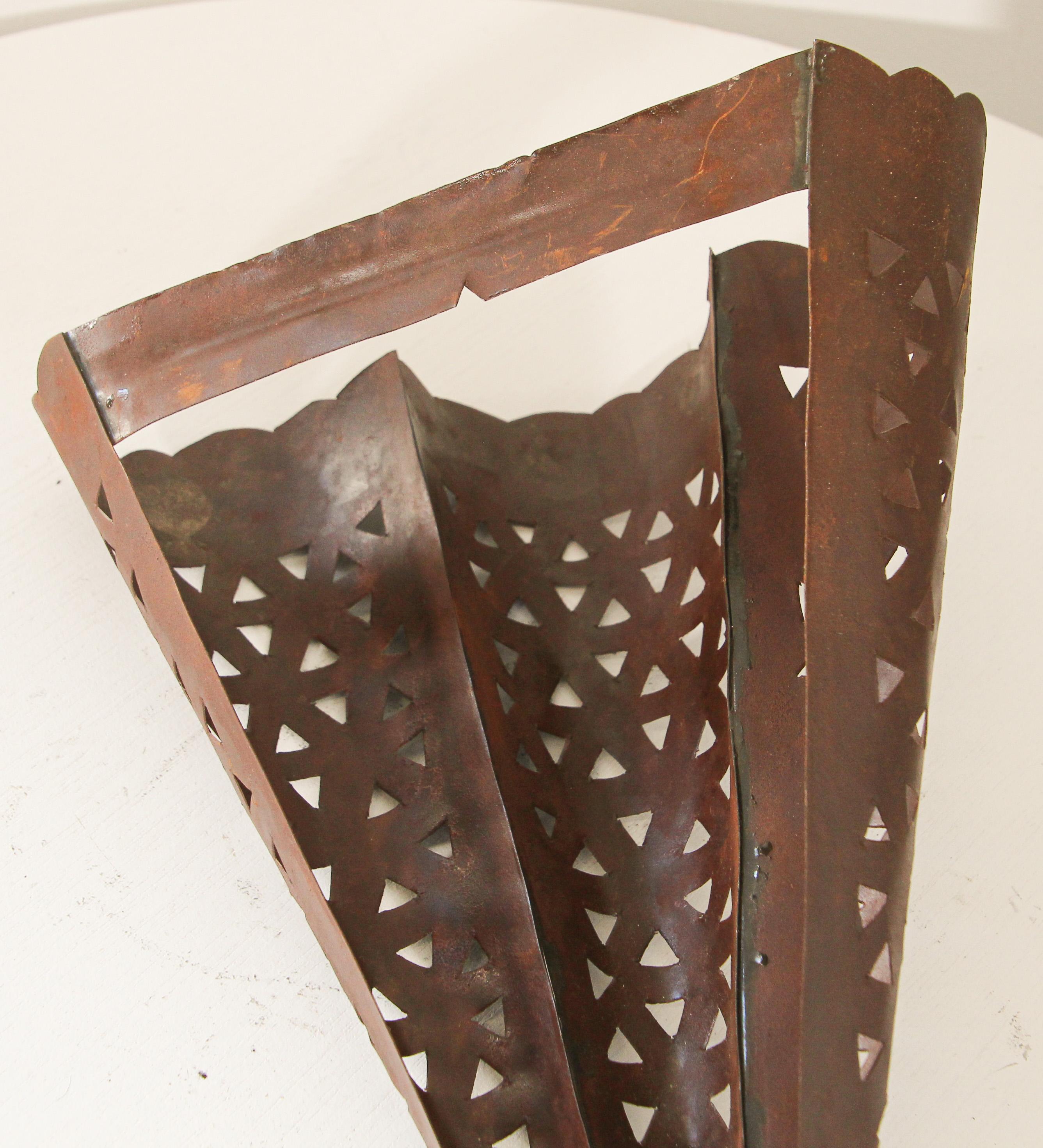 20th Century Moroccan Metal Tole Wall Sconce Shade For Sale
