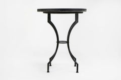 Moroccan Micro Mosaic Green Tabletop on a Wrought Iron Base