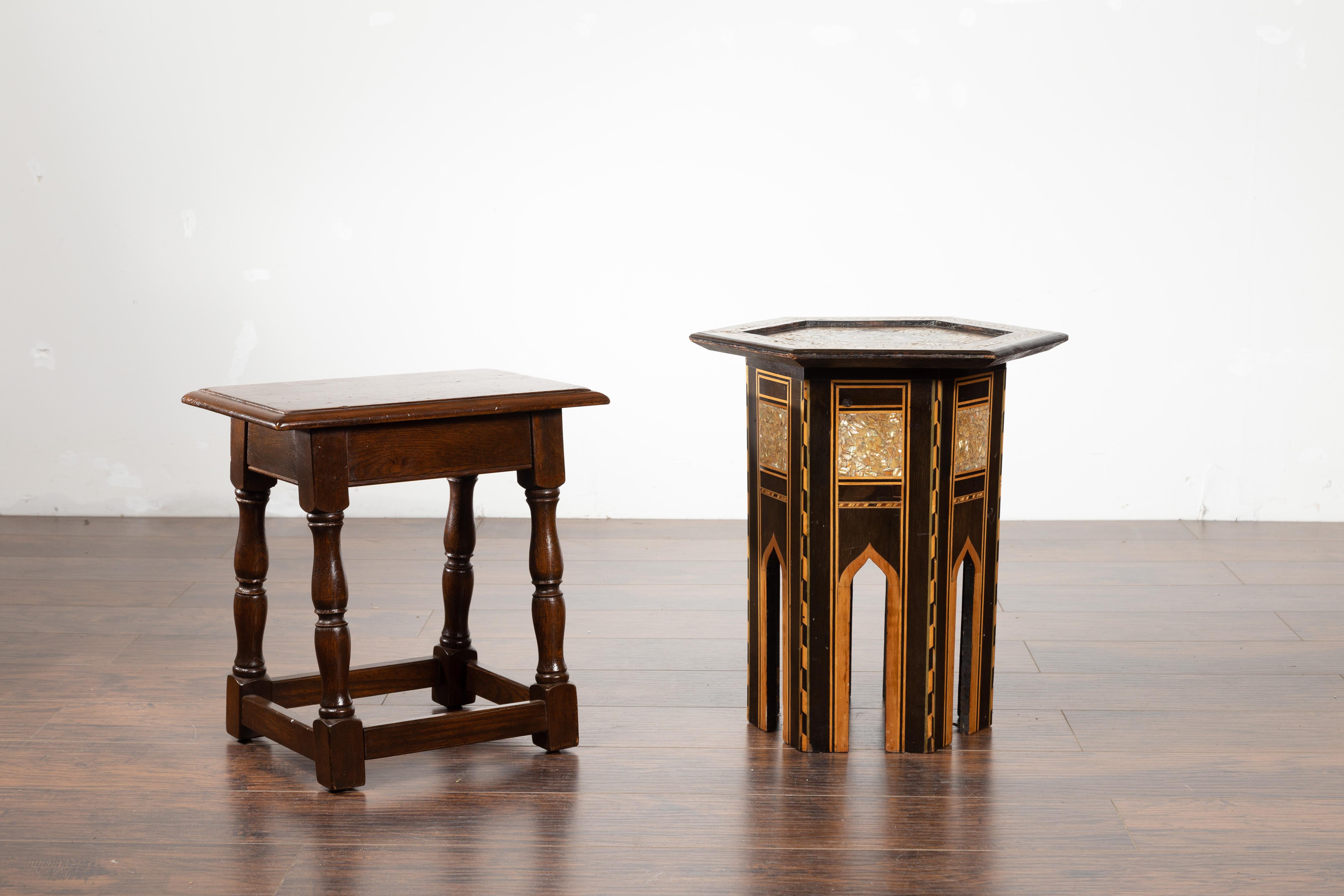 mother of pearl side table