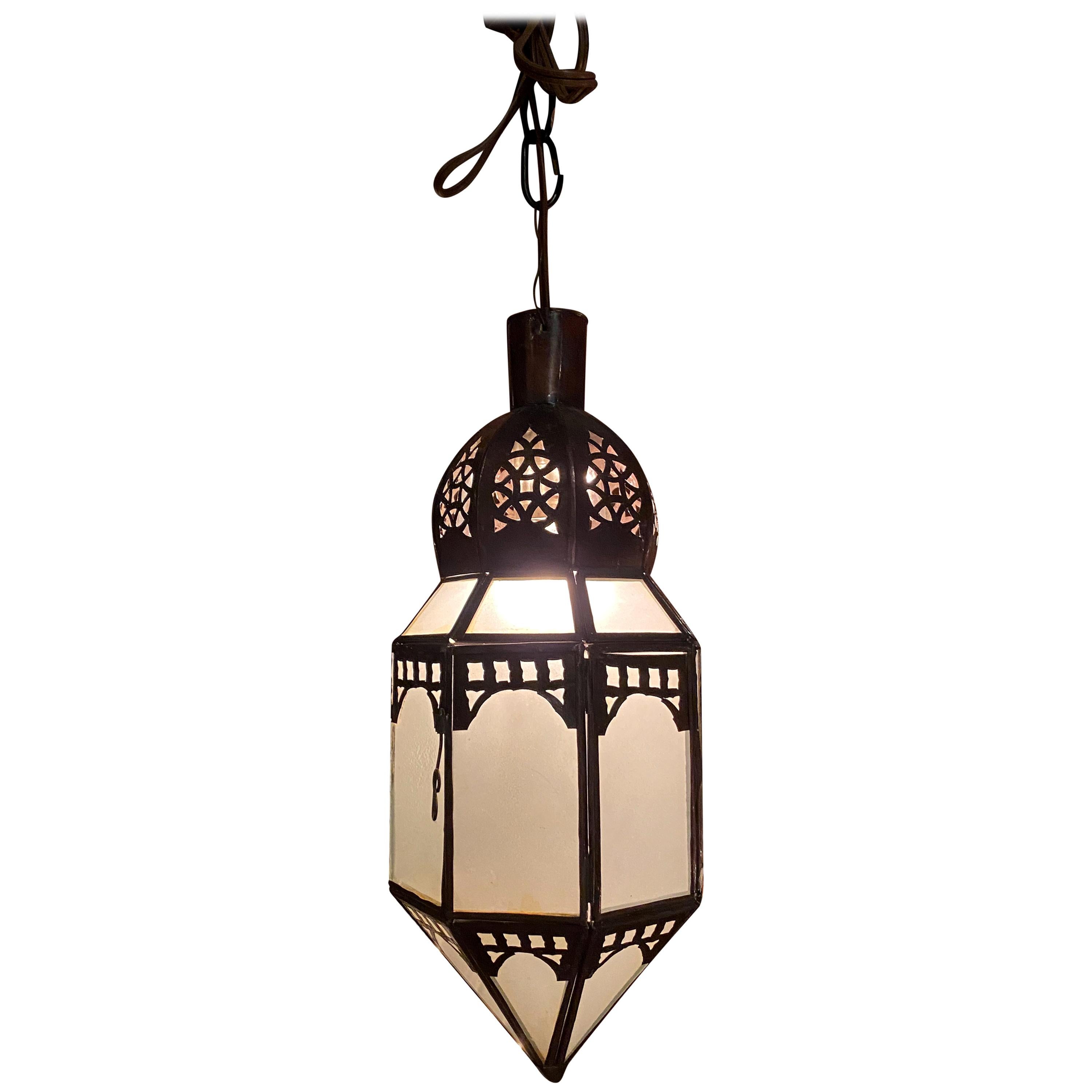 Moroccan All Glass Lantern, Ball Style For Sale at 1stDibs