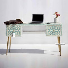 Moroccan Mint Bone Inlay Work Desk by House of Jaipur