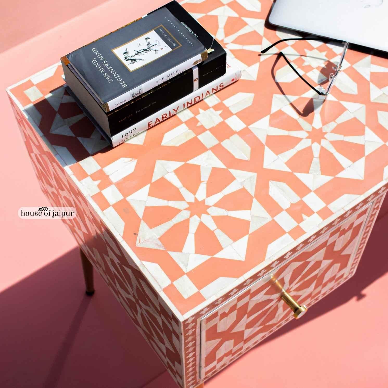 Moroccan Mint Bone Inlay Work Desk by House of Jaipur In condizioni Nuovo in vendita a New York, NY