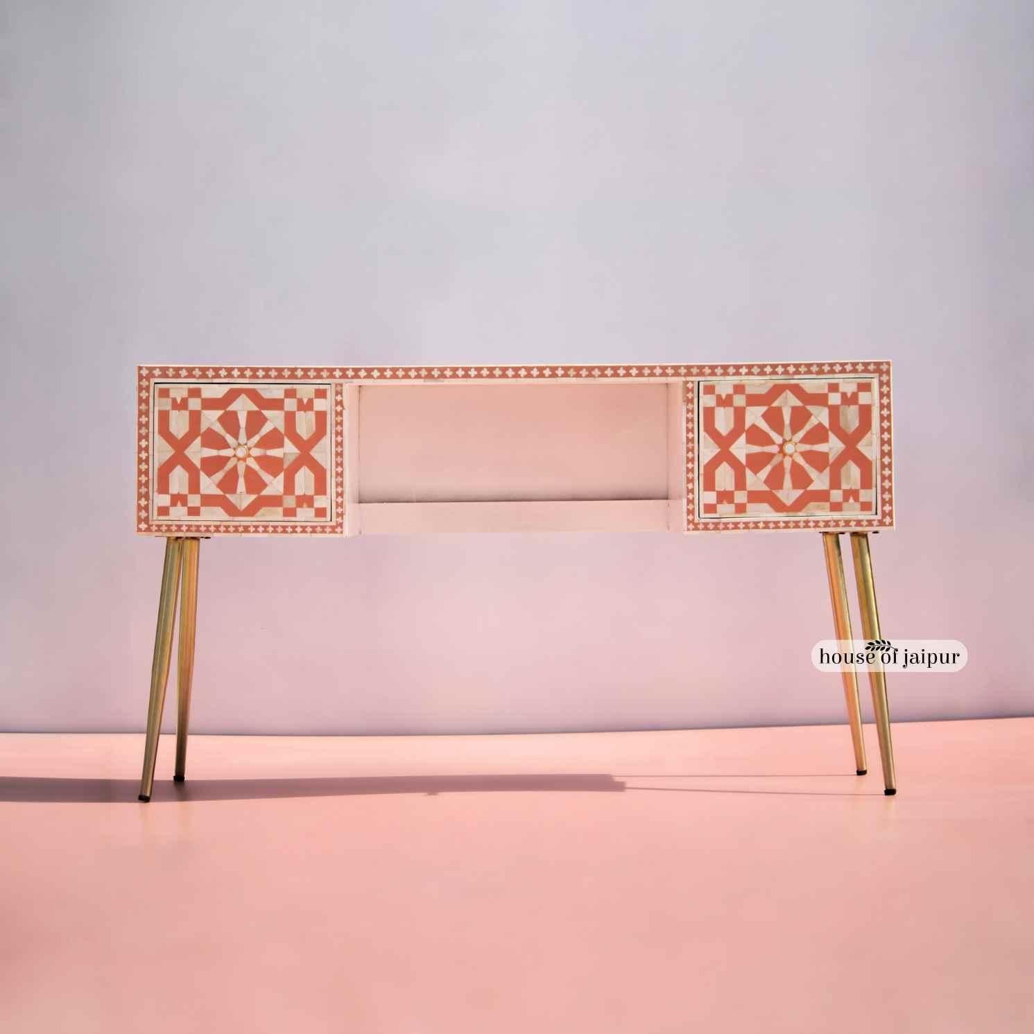 Moroccan Mint Bone Inlay Work Desk by House of Jaipur in vendita 1