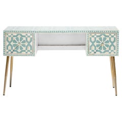 Moroccan Mint Bone Inlay Work Desk by House of Jaipur