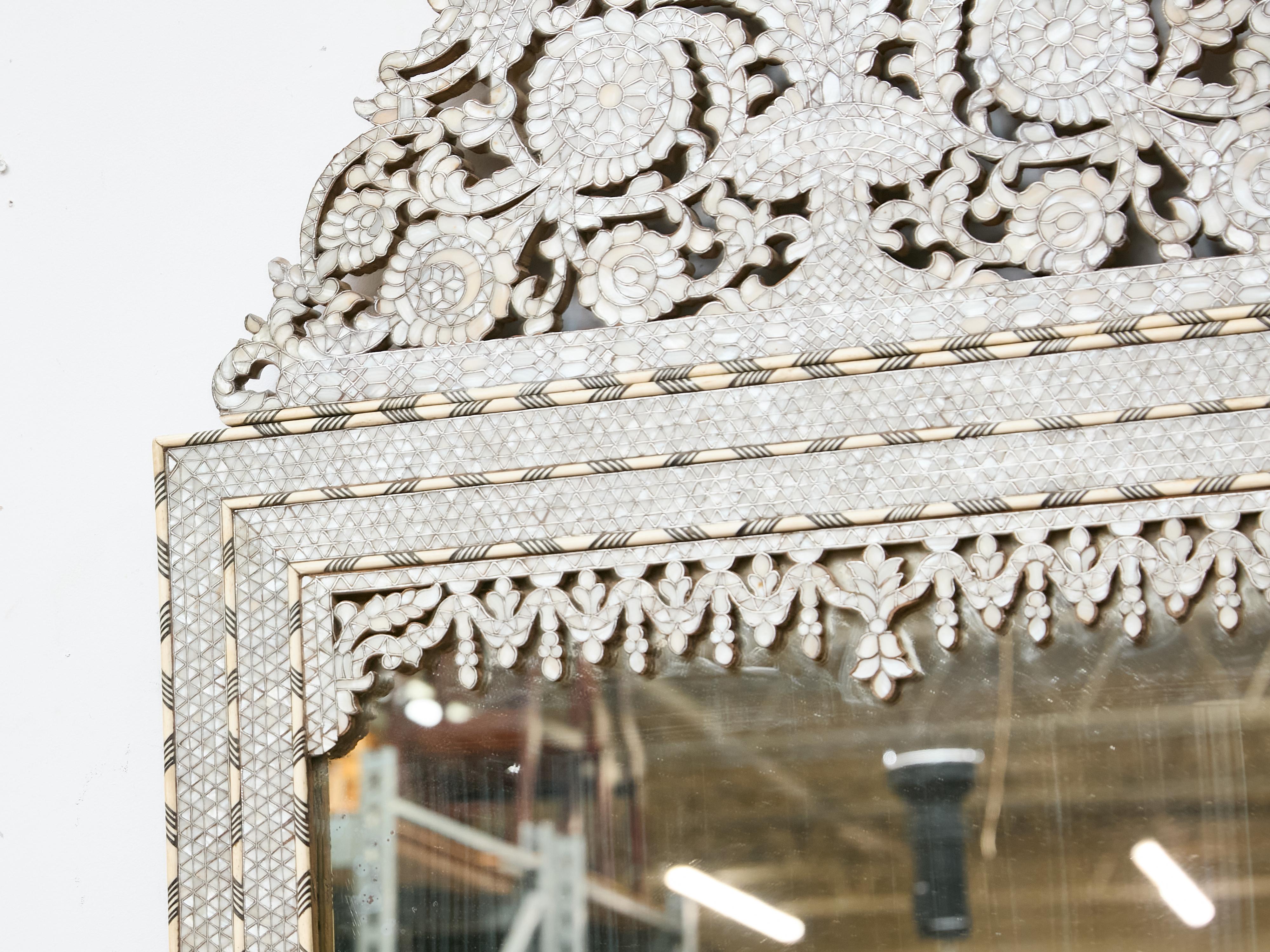 Moroccan Mirror with Bone and Mother-of-Pearl Inlay, circa 1900 For Sale 5