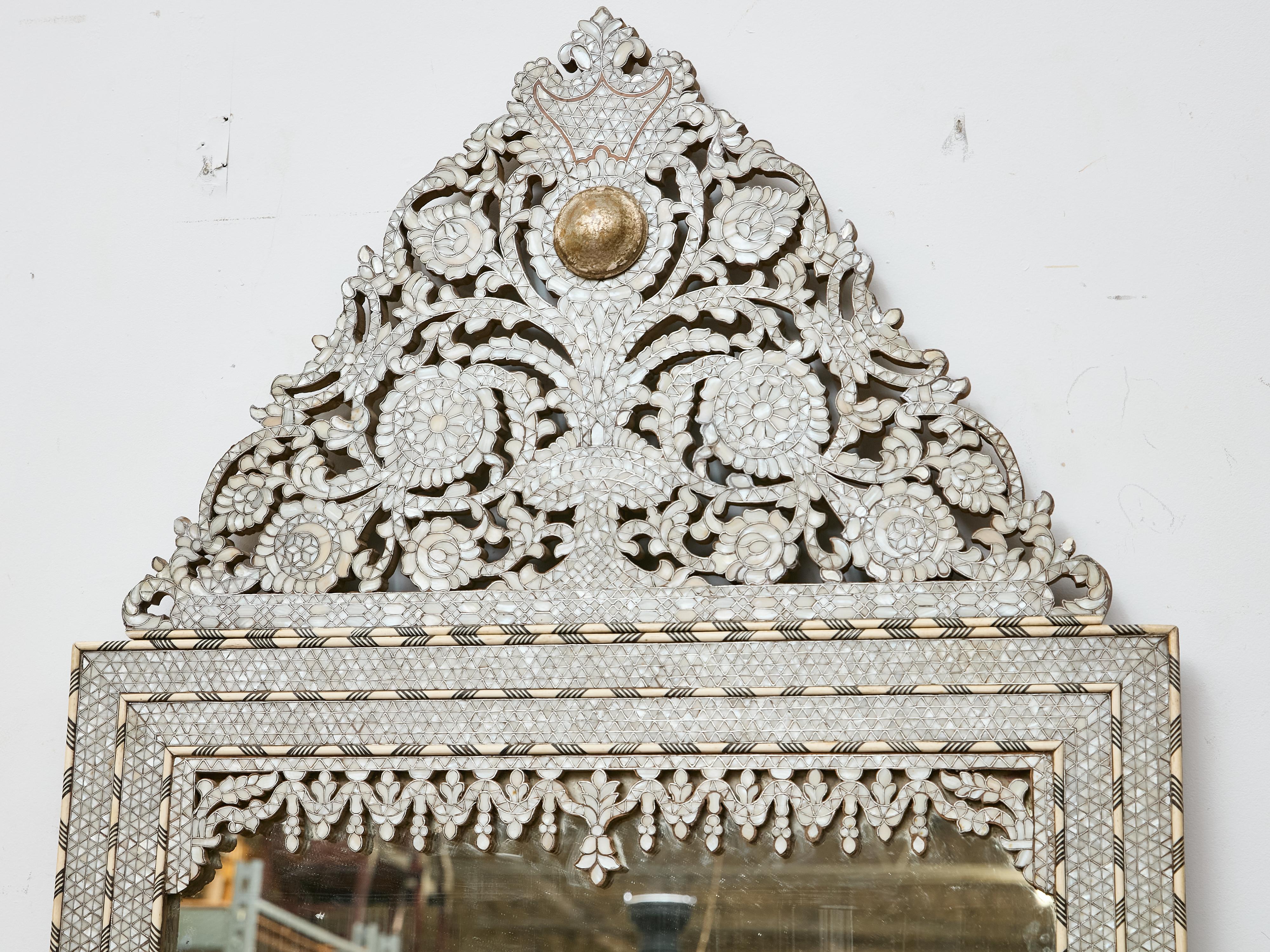 Moroccan Mirror with Bone and Mother-of-Pearl Inlay, circa 1900 For Sale 6