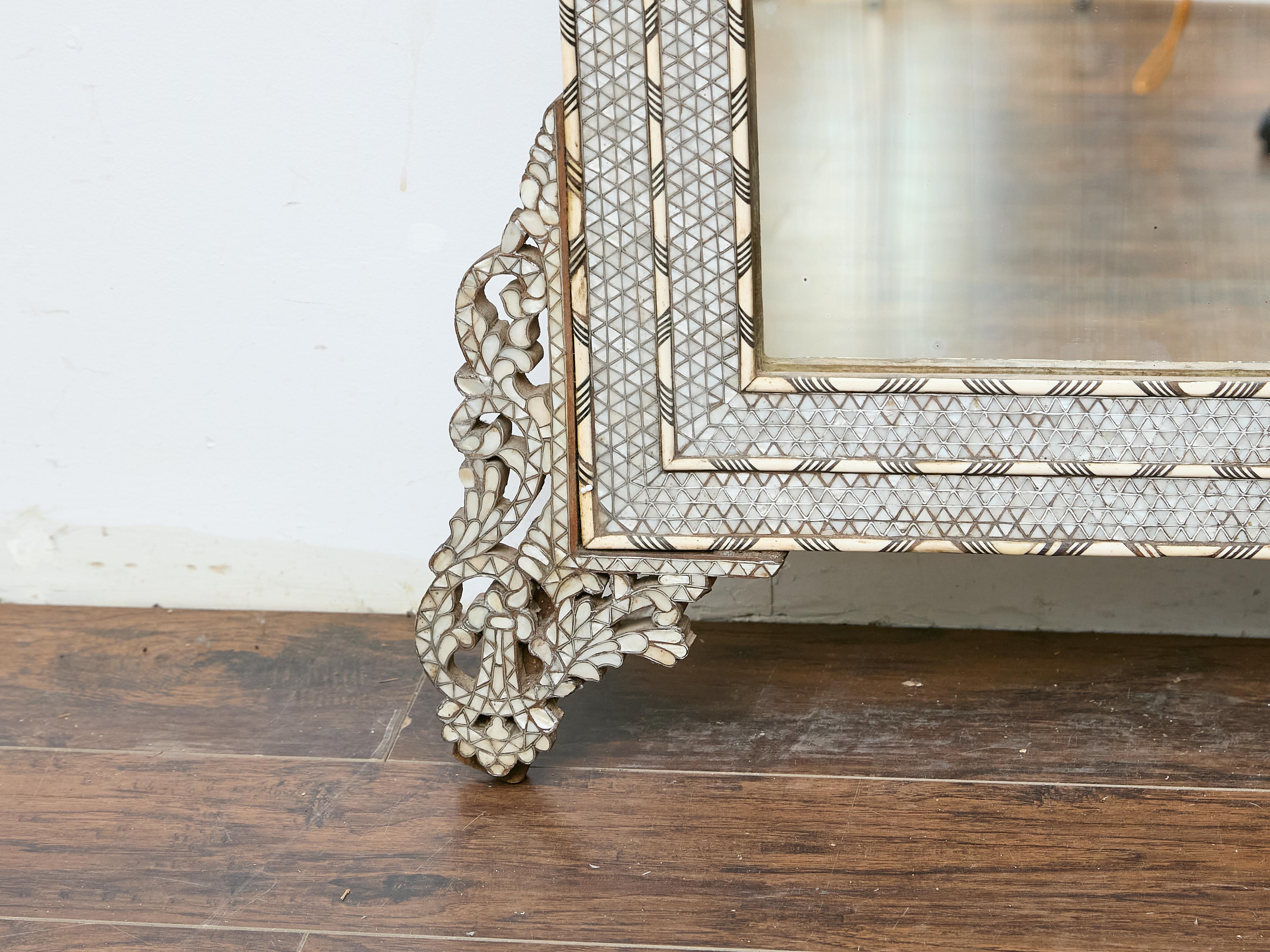 Moroccan Mirror with Bone and Mother-of-Pearl Inlay, circa 1900 For Sale 1