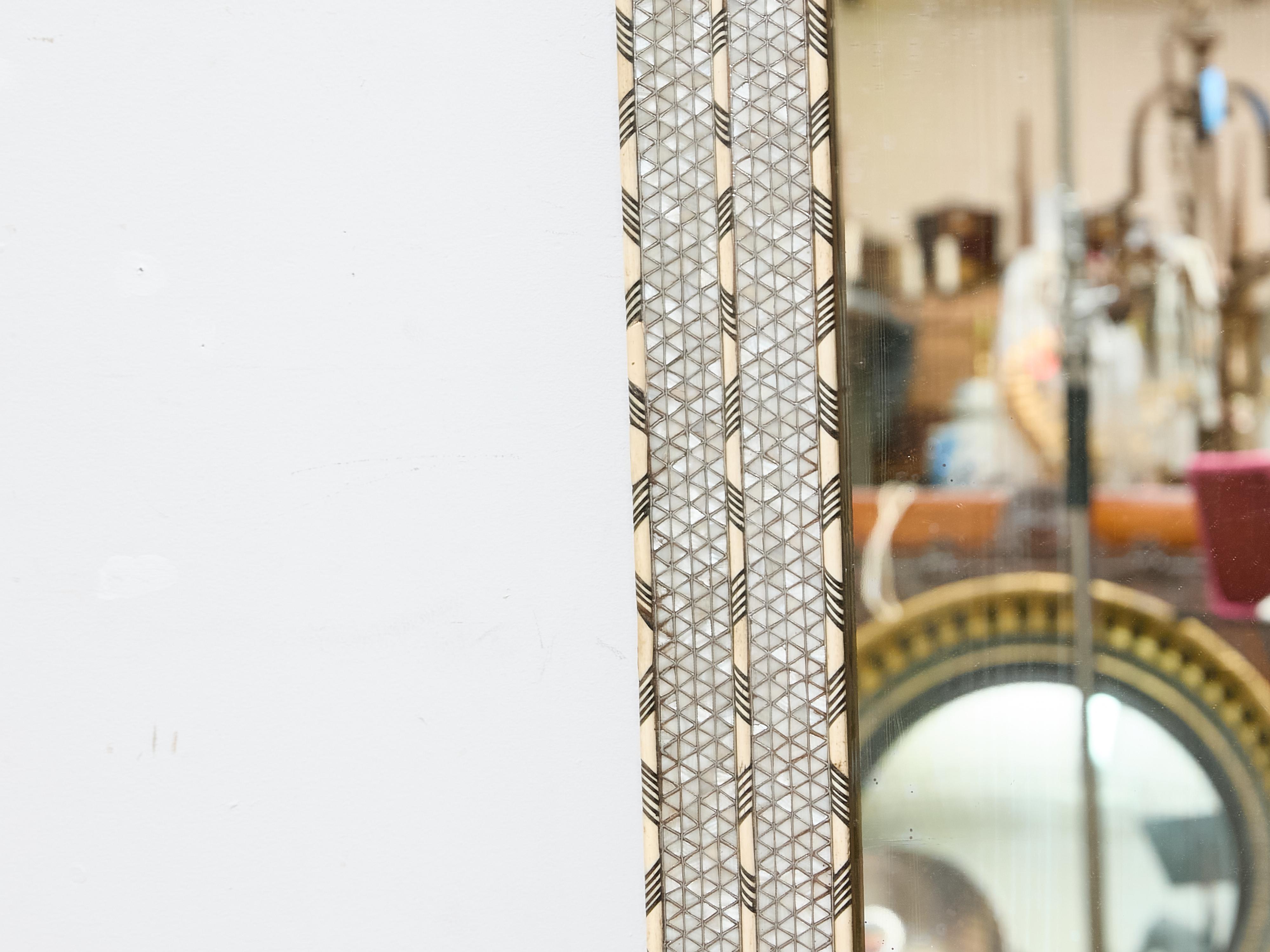 Moroccan Mirror with Bone and Mother-of-Pearl Inlay, circa 1900 For Sale 2