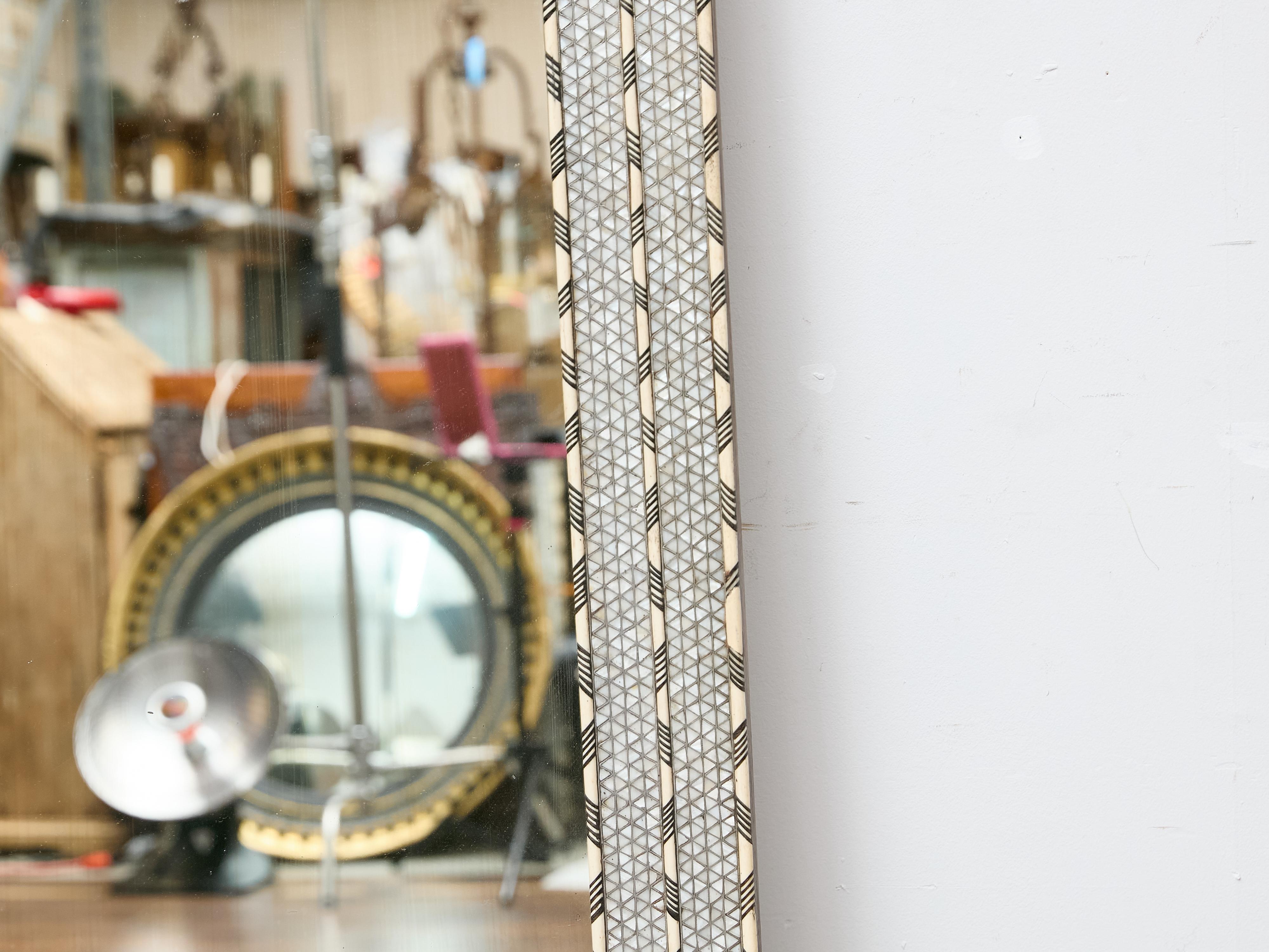 Moroccan Mirror with Bone and Mother-of-Pearl Inlay, circa 1900 For Sale 3