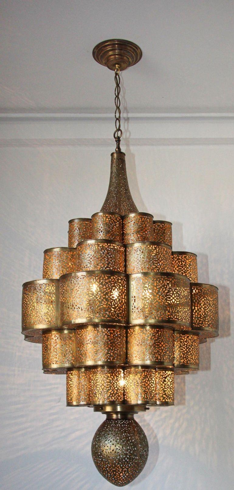 Moresco Lampadario marocchino moresco Alhambra in ottone