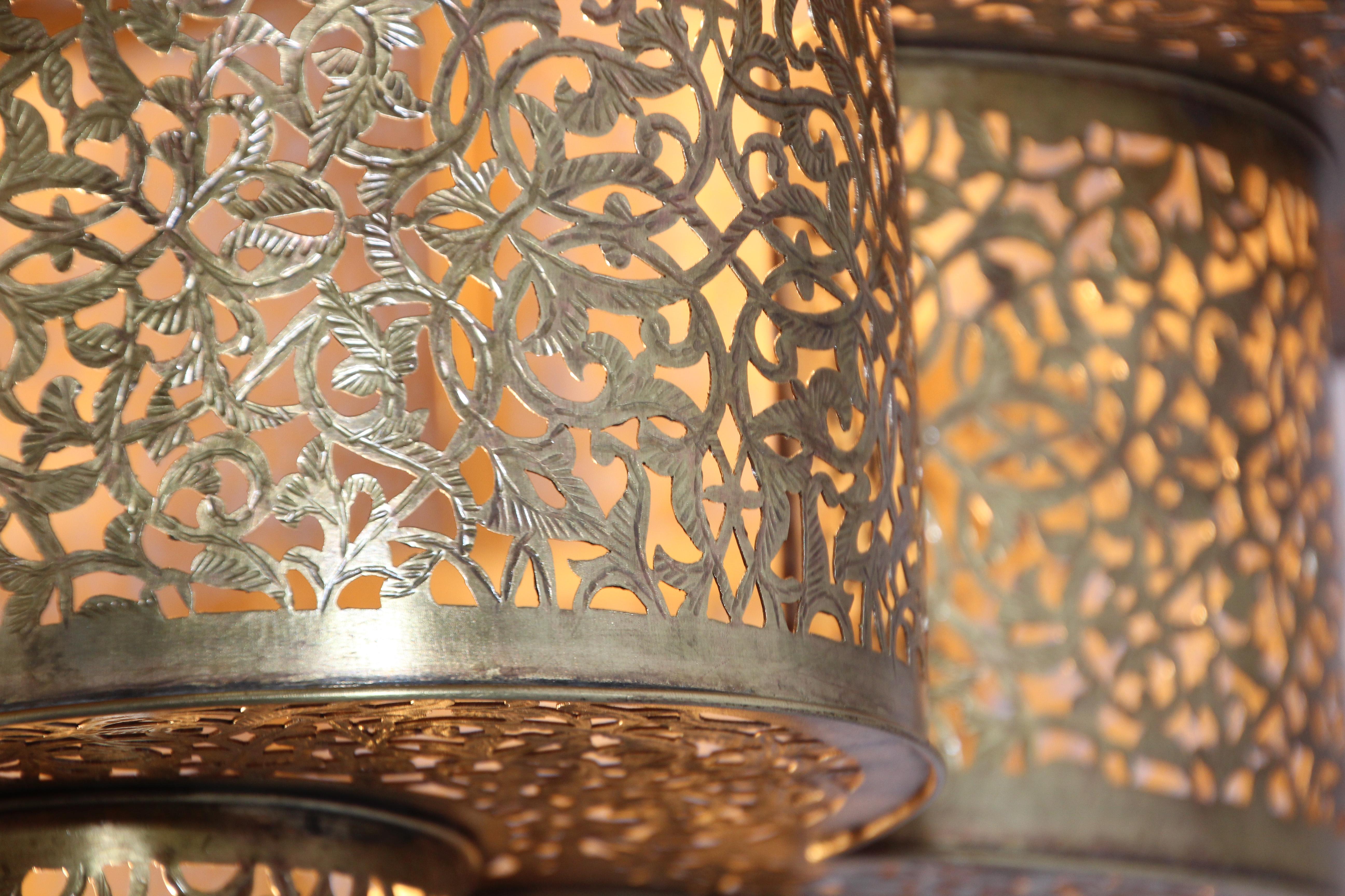 20th Century Moroccan Moorish Alhambra Brass Chandelier For Sale