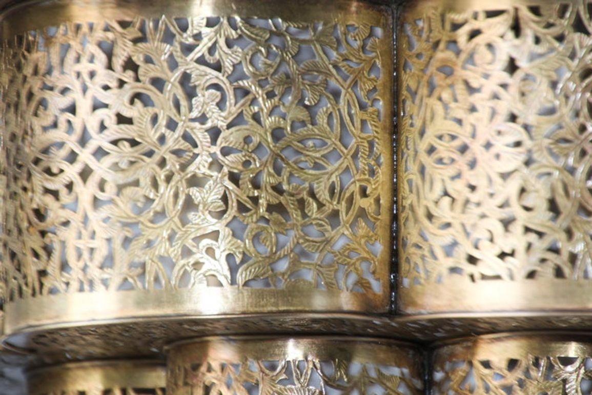 Ottone Lampadario marocchino moresco Alhambra in ottone