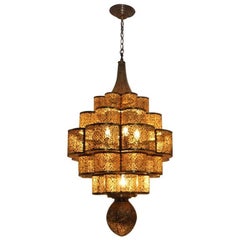Moroccan Moorish Alhambra Brass Chandelier