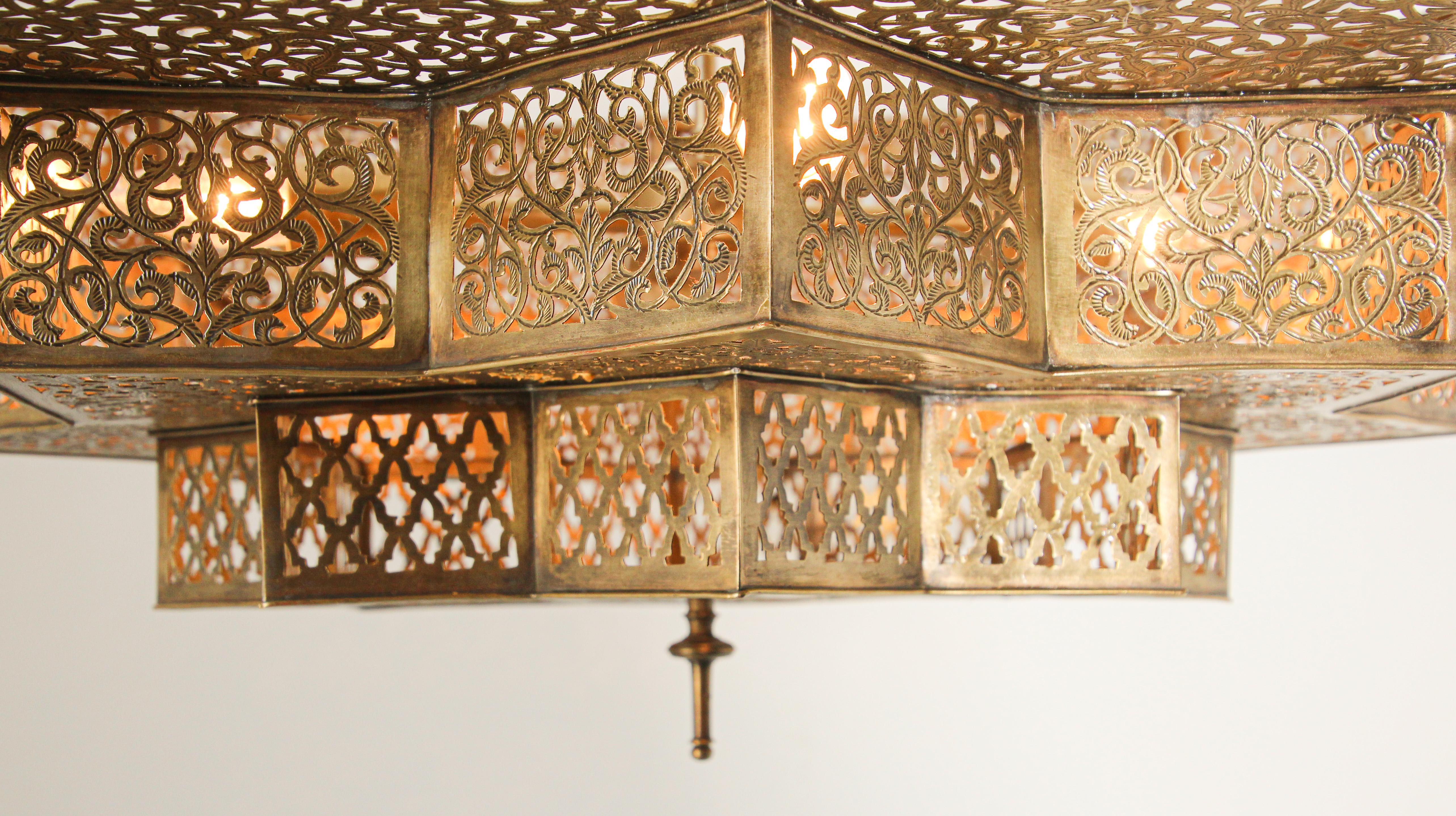 Moroccan Moorish Brass Alhambra Chandelier 6