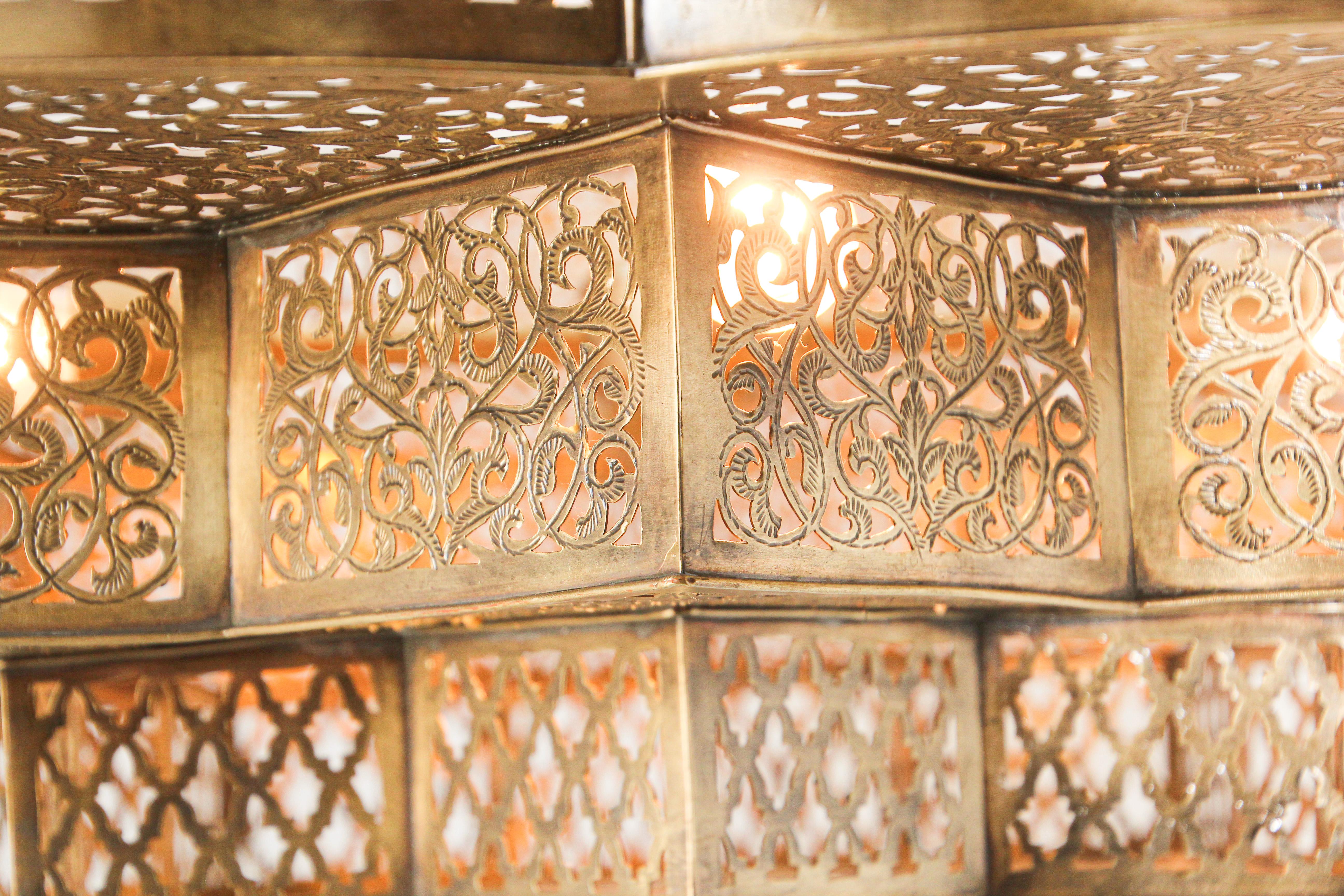 Moroccan Moorish Brass Alhambra Chandelier 11