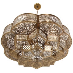 Vintage Moroccan Moorish Brass Alhambra Chandelier